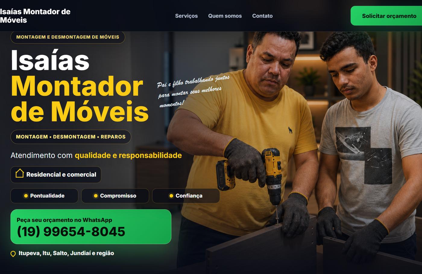Site do Isaías Montador, versão desktop